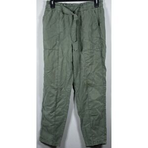 Aerie Pants Womens S Green Solid Elastic‎ Waist Pull On Lyocell Straight Fit AE
